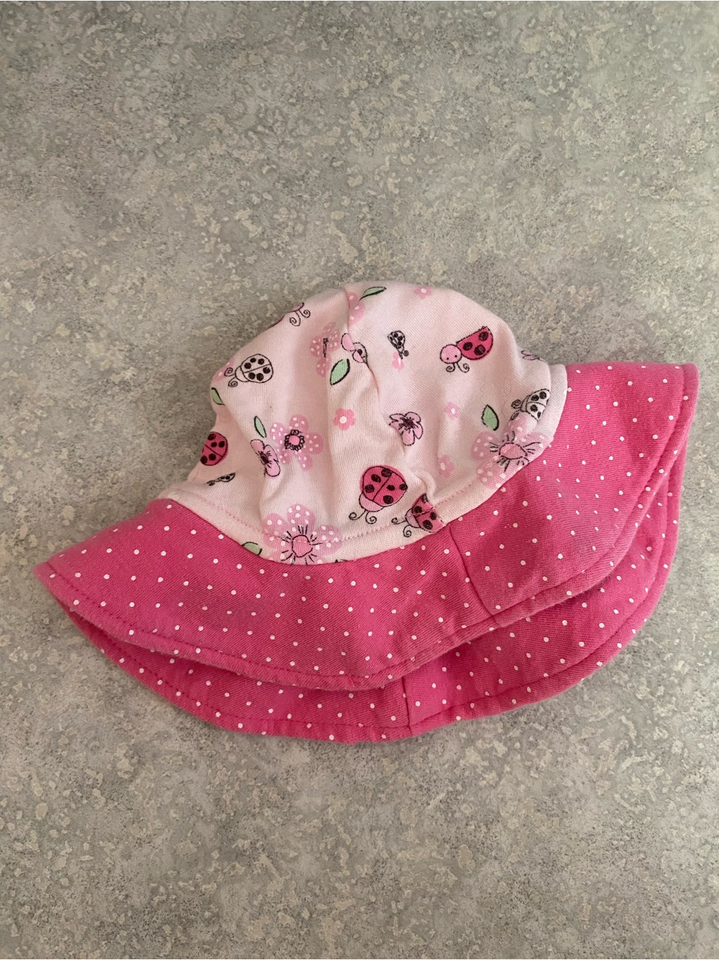 Baby Girl Pink Ladybug Sun Hat - Lightweight Summer Bucket Hat